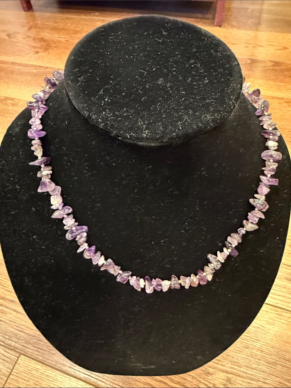 Amethyst Chip Bead Necklace - Purple Gemstone Women's Jewelry - Picture 2 of 7